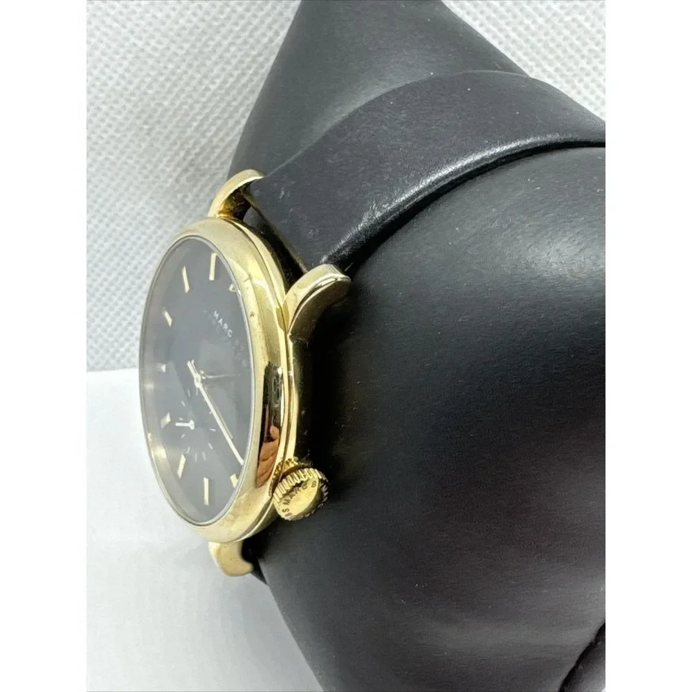 Marc Jacobs MBM1269 Women's Black Leather Analog Dial Quartz Wrist Watch JNA704